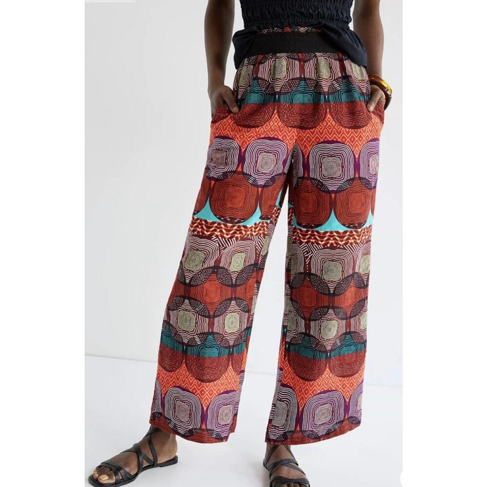 Anthropologie Maeve Printed Wide Leg Pants Small Boho